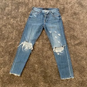Ripped boyfriend jeans
